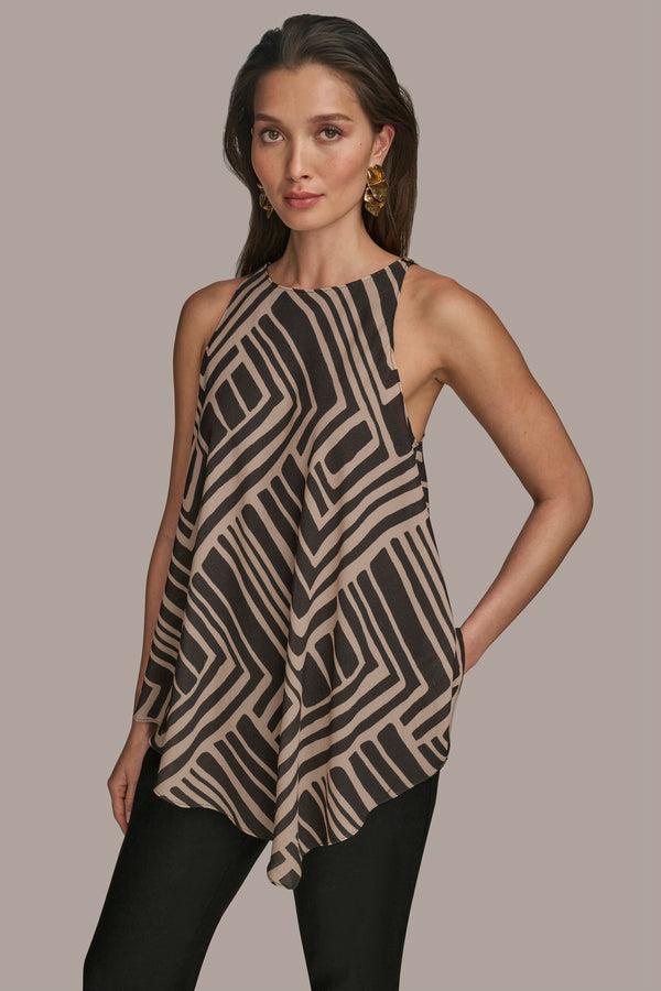 donna karan ASYMMETRIC TOP Black/Sand Combo