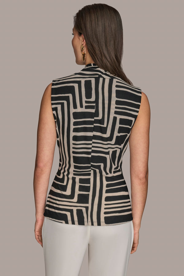 Donna Karan ASYMMETRIC WRAP-EFFECT TOP Black