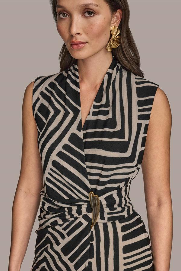 Donna Karan ASYMMETRIC WRAP-EFFECT TOP Black