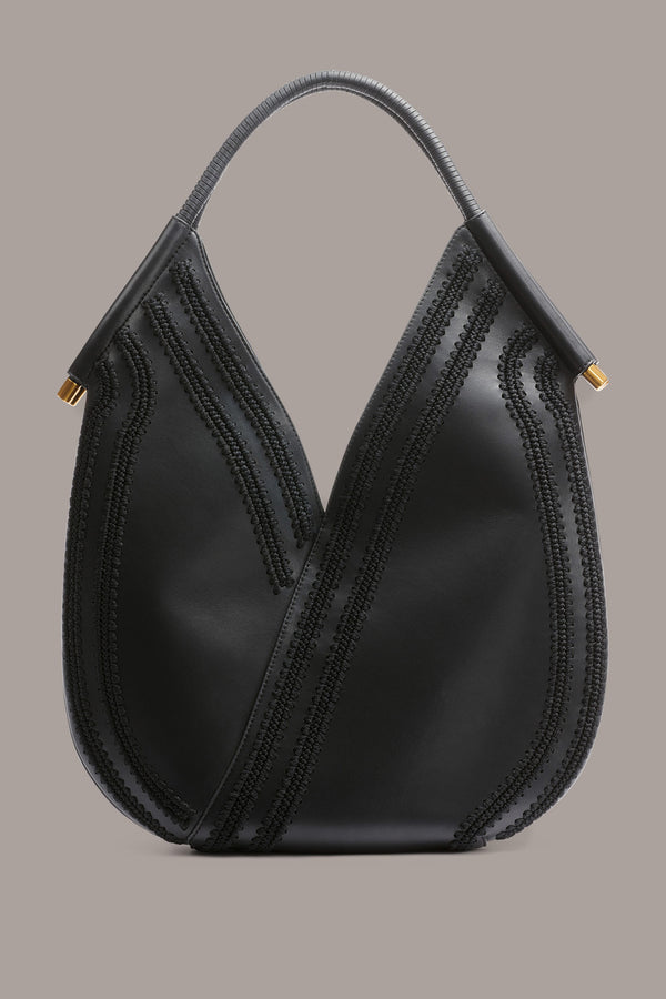 Donna Karan BALDWIN LARGE CROCHET SHOULDER Black