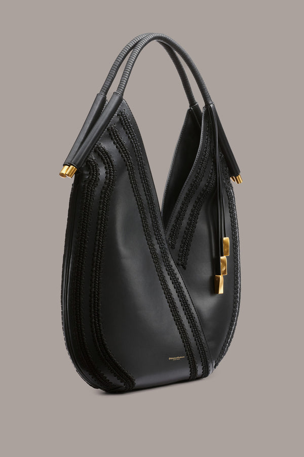 Donna Karan BALDWIN LARGE CROCHET SHOULDER Black