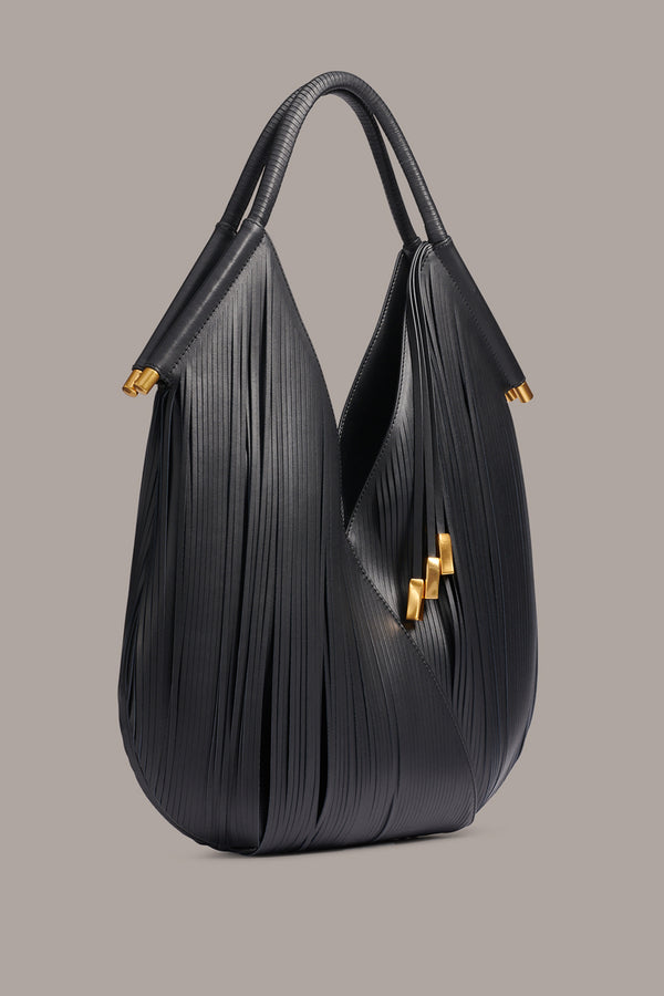 Donna Karan BALDWIN LASER-CUT SHOULDER BAG Black