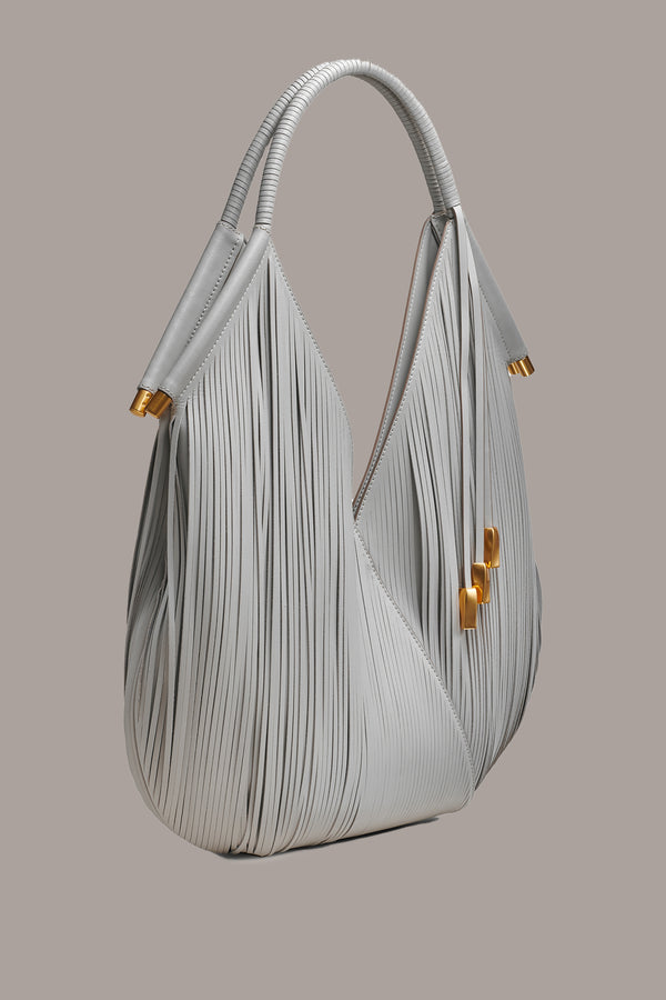 Donna Karan BALDWIN LASER-CUT SHOULDER BAG ZINC