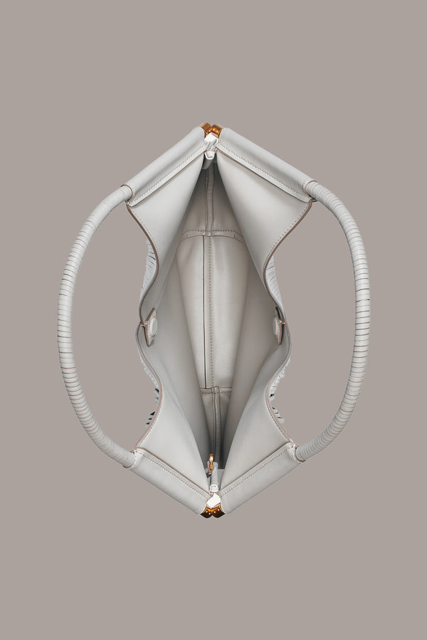 Donna Karan BALDWIN LASER-CUT SHOULDER BAG ZINC