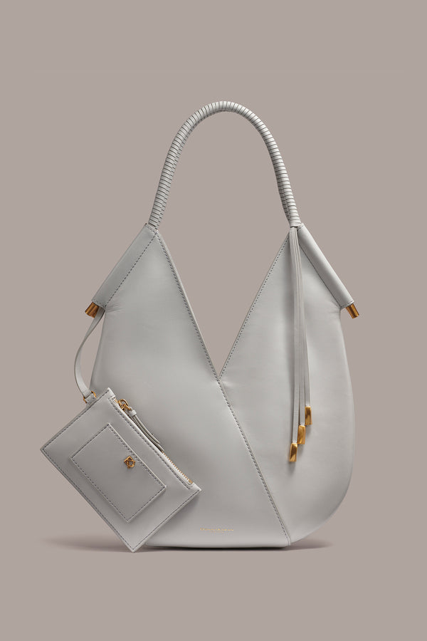 donna karan BALDWIN MINI SHOULDER BAG PEARL GREY