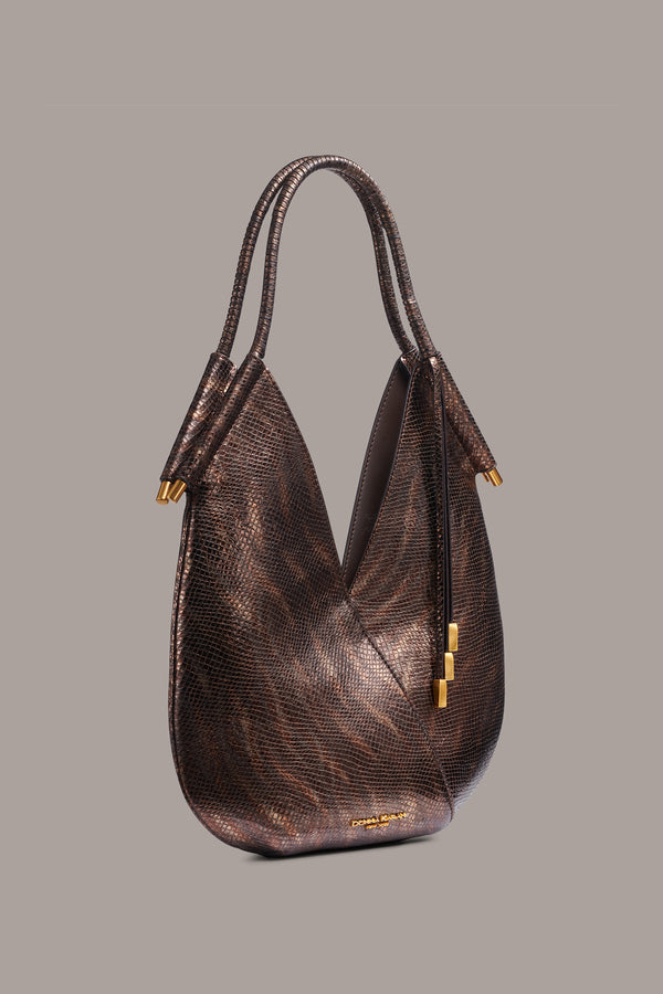 Donna Karan BALDWIN MINI SHOULDER Snake Gold