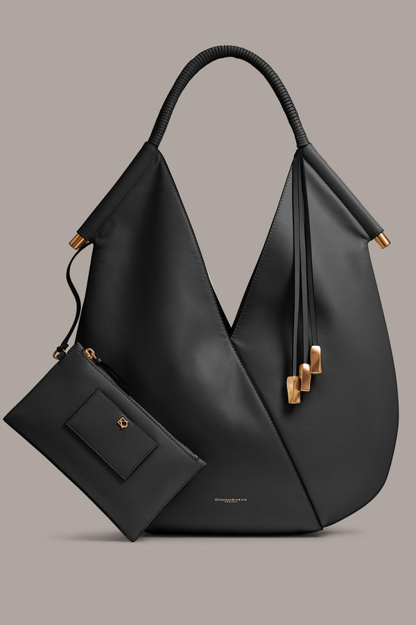 donna karan BALDWIN SHOULDER BAG BLACK/GOLD