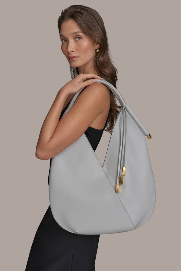 Donna Karan BALDWIN SHOULDER BAG Pearl Grey