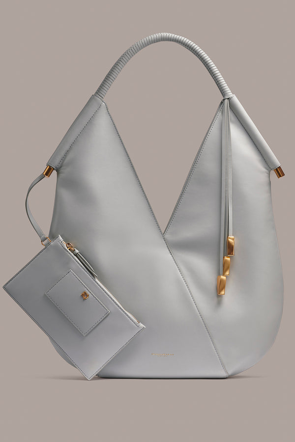donna karan BALDWIN SHOULDER BAG Pearl Grey