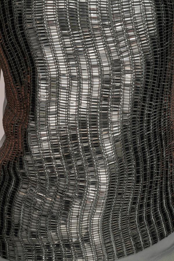 Donna Karan BEAD-PANELED BLOUSE WEATHERED SAGE