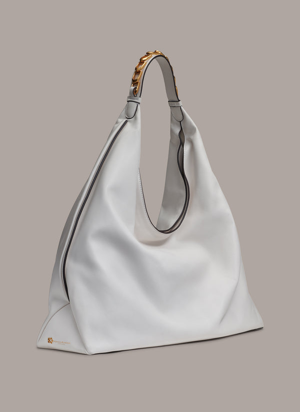 Donna Karan BELLMORE XL HOBO Brilliant White