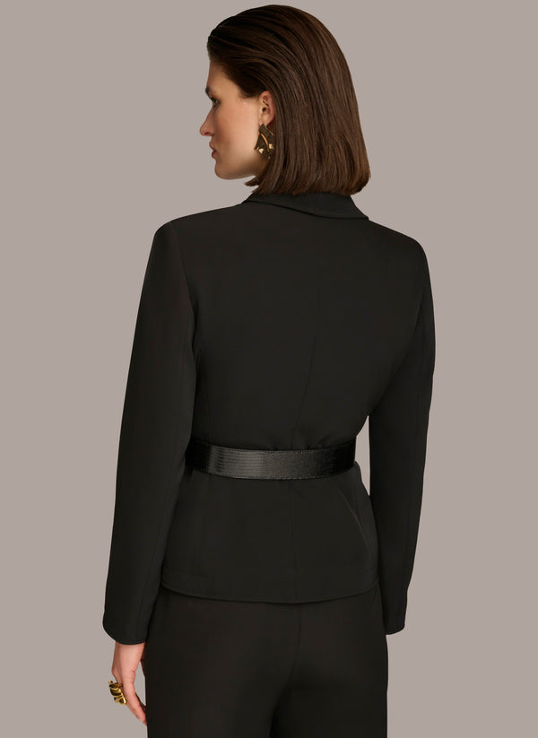 Donna Karan BELTED BLAZER Black