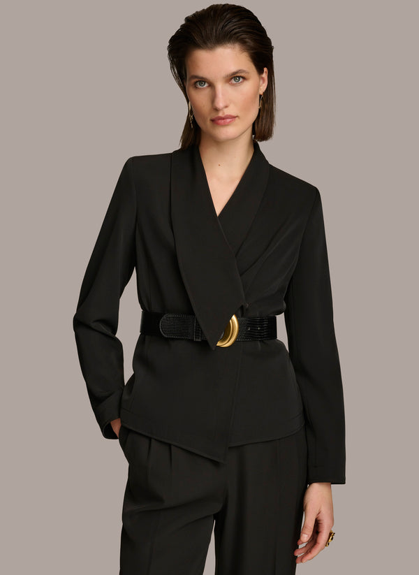 donna karan BELTED BLAZER Black