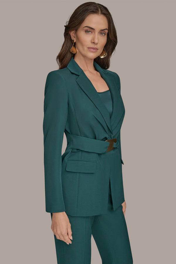 Donna Karan BELTED GATHERED SUIT BLAZER HUDSON