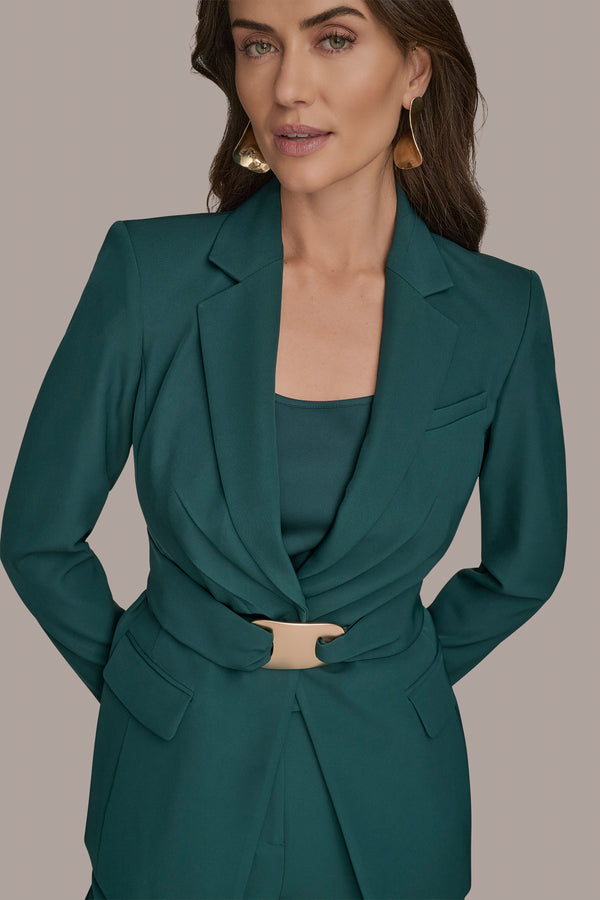 Donna Karan BELTED GATHERED SUIT BLAZER HUDSON