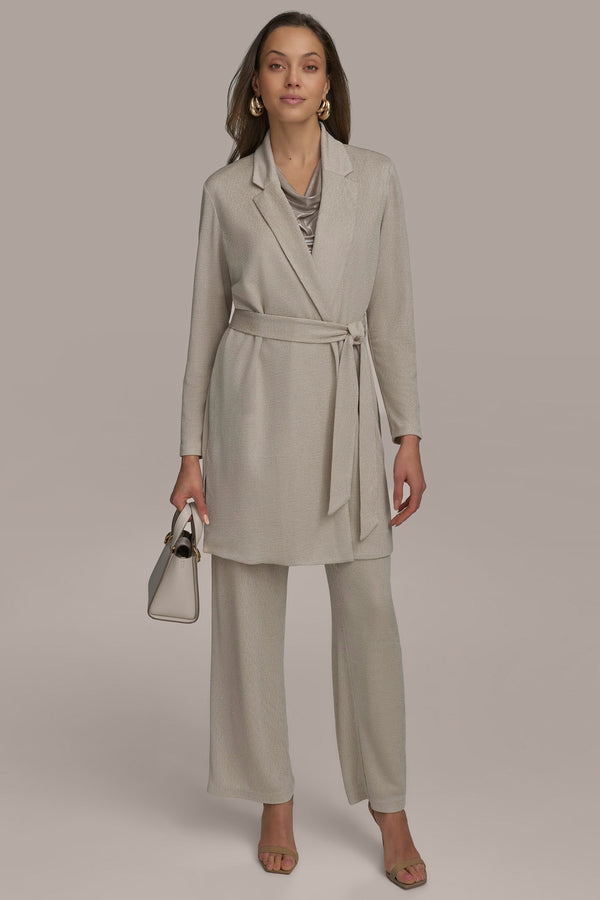 Donna Karan BELTED KNIT JACKET Grey
