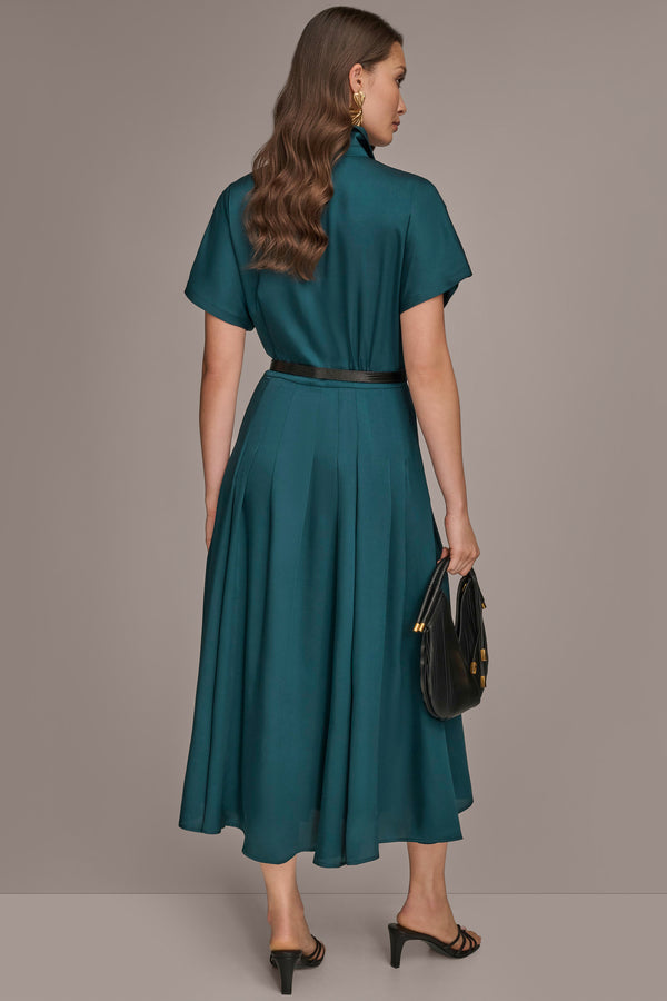 Donna Karan BELTED MIDI SHIRT DRESS HUDSON
