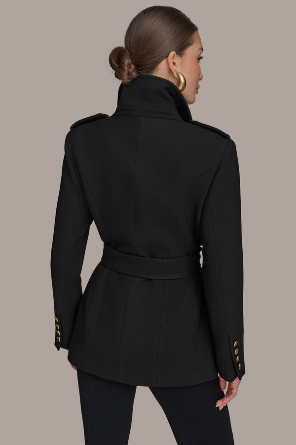Donna Karan BELTED MILITARY BLAZER Black
