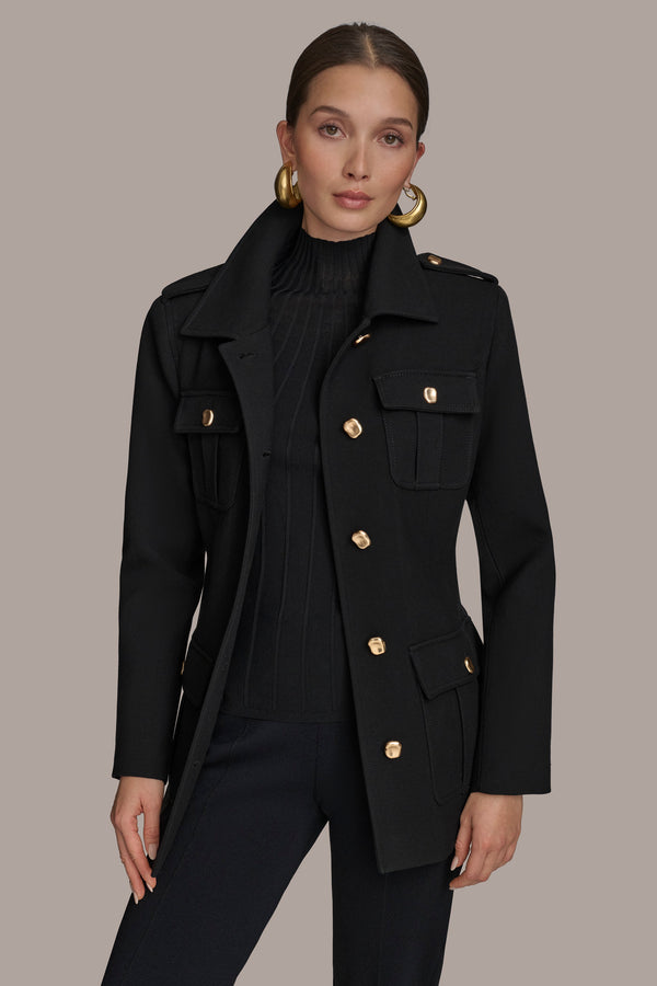 Donna Karan BELTED MILITARY BLAZER Black