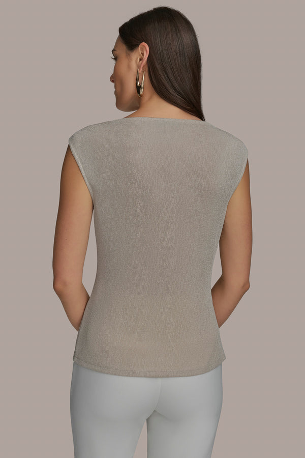 Donna Karan BOATNECK TOP TUSCAN GREY