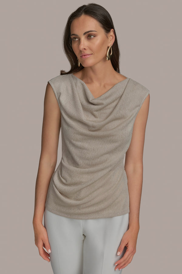 donna karan BOATNECK TOP TUSCAN GREY