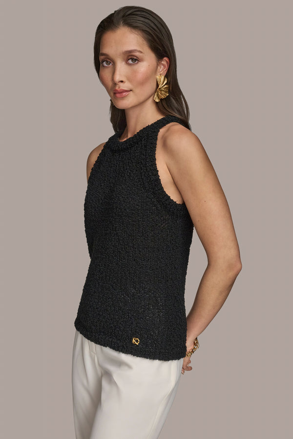 Donna Karan BOUCLÉ TOP Black