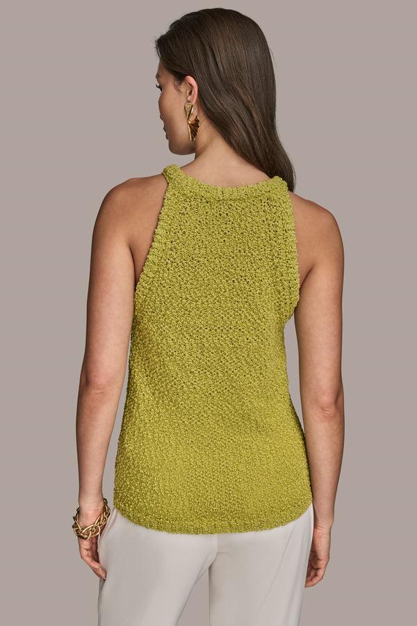 Donna Karan BOUCLÉ TOP Scuffed Citron
