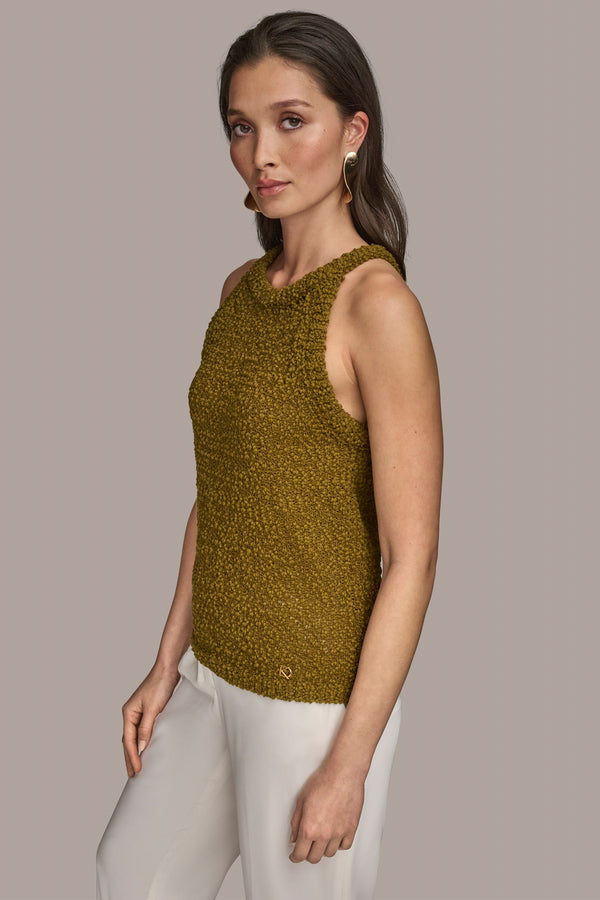 Donna Karan BOUCLÉ TOP Smoky Olive