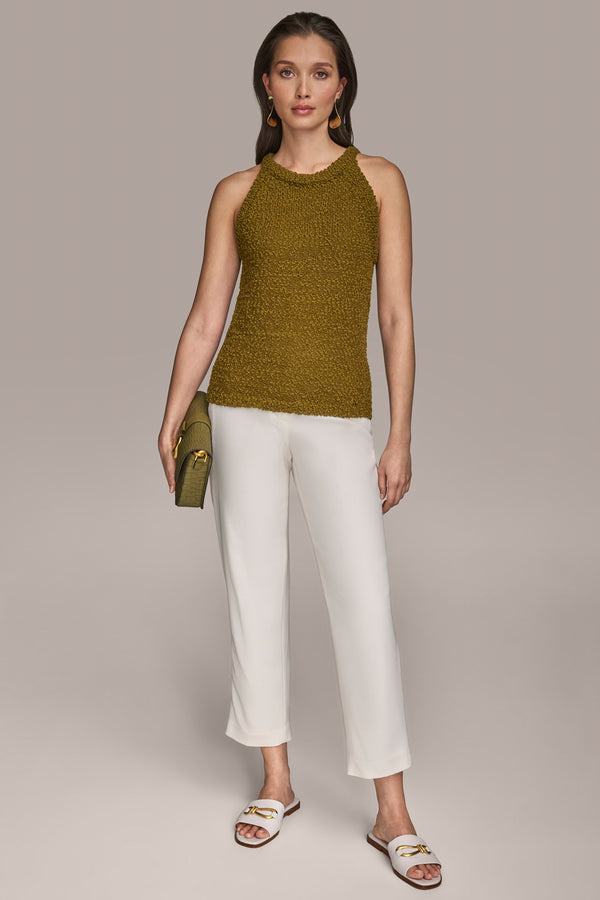 Donna Karan BOUCLÉ TOP Smoky Olive