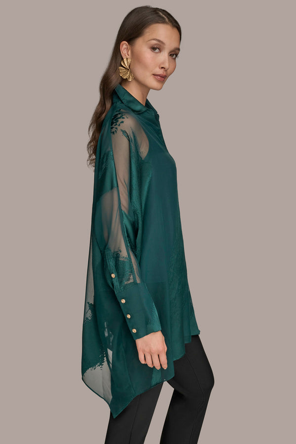 Donna Karan BRUSHSTROKE BURNOUT TUNIC HUDSON