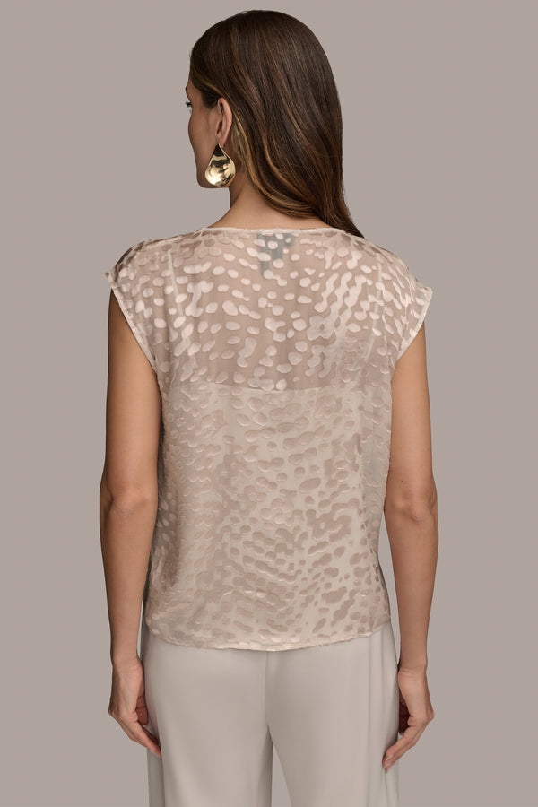 Donna Karan BURNOUT BLOUSE Sand