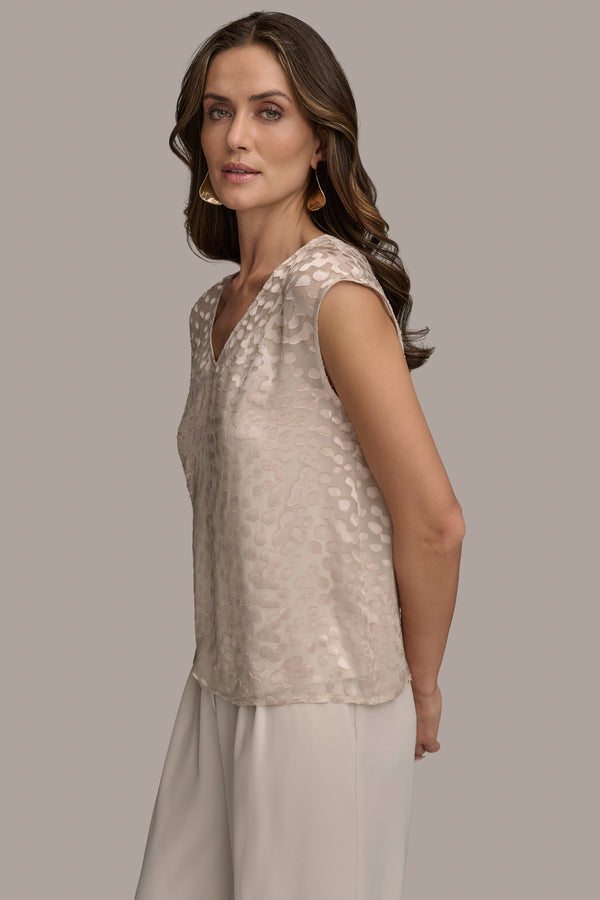 Donna Karan BURNOUT BLOUSE Sand
