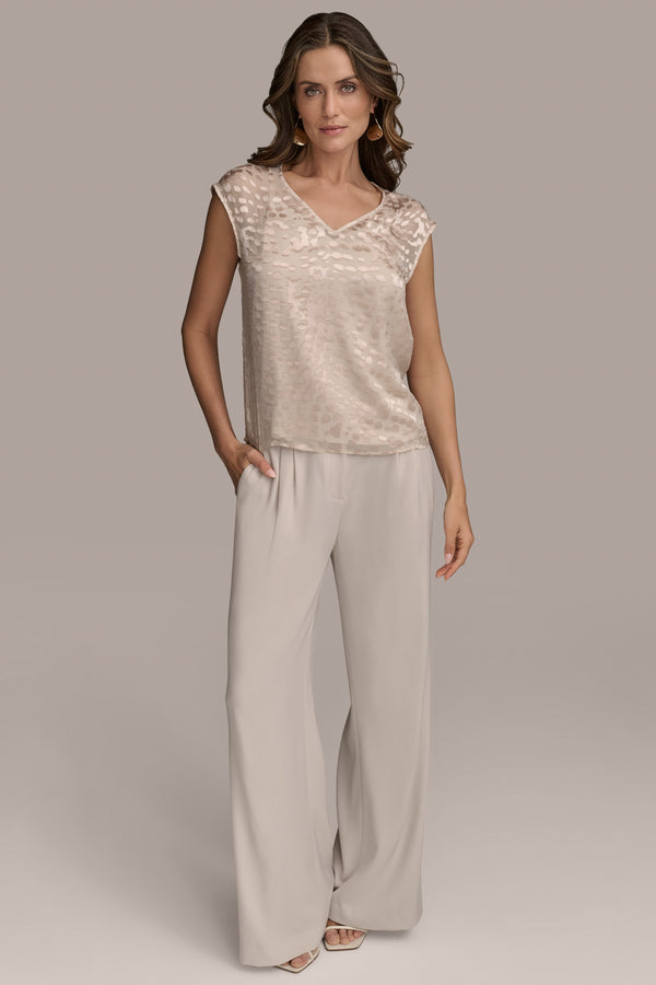Donna Karan BURNOUT BLOUSE Sand