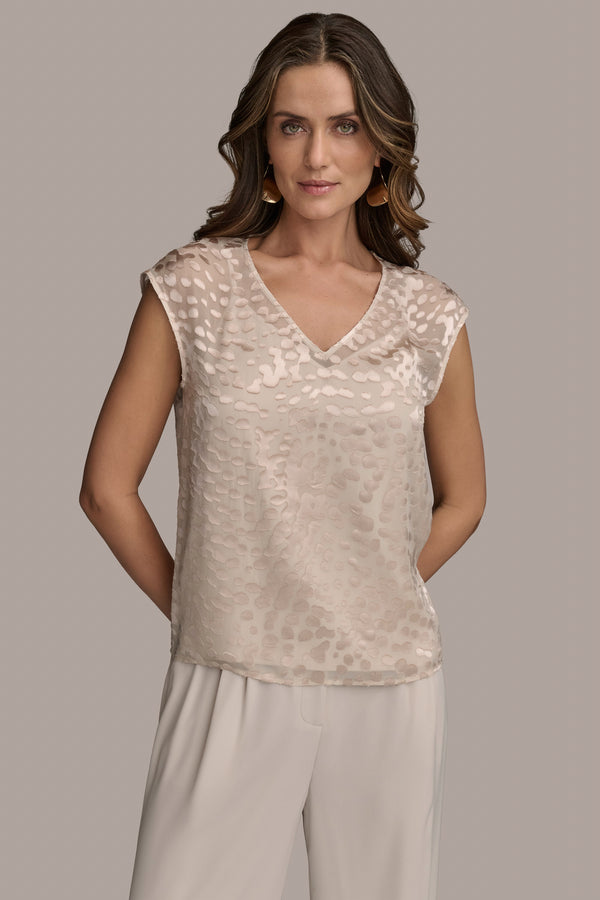 donna karan BURNOUT BLOUSE Sand