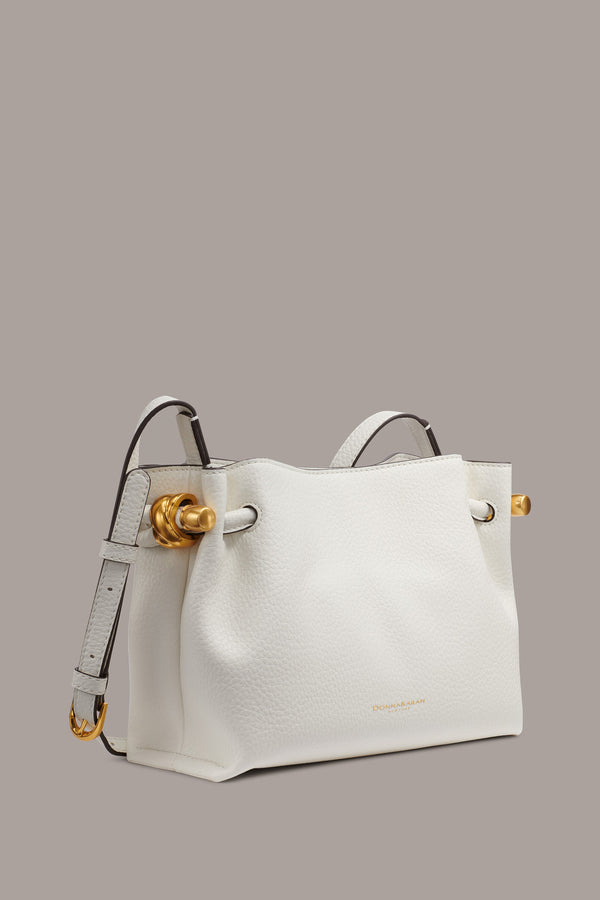 Donna Karan CASHMERE CROSSBODY BAG BRILLANT WHITE