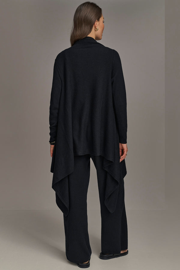 Donna Karan CASHMERE LONG SLEEVE CARDIGAN Black