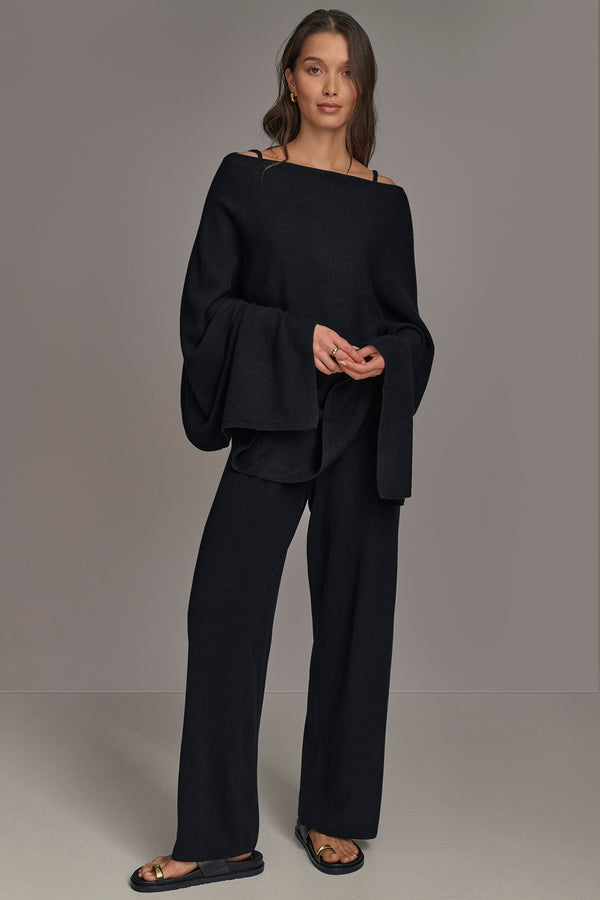 Donna Karan CASHMERE PONCHO Black