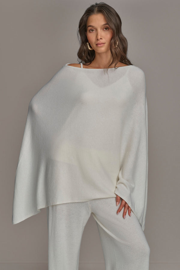 donna karan CASHMERE PONCHO CREAM
