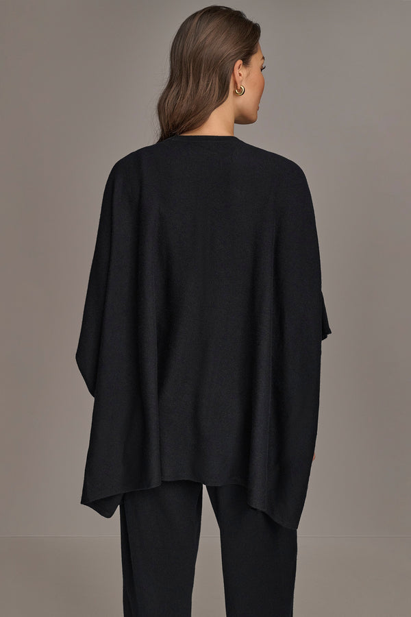 Donna Karan CASHMERE SHORT SLEEVE CARDIGAN Black