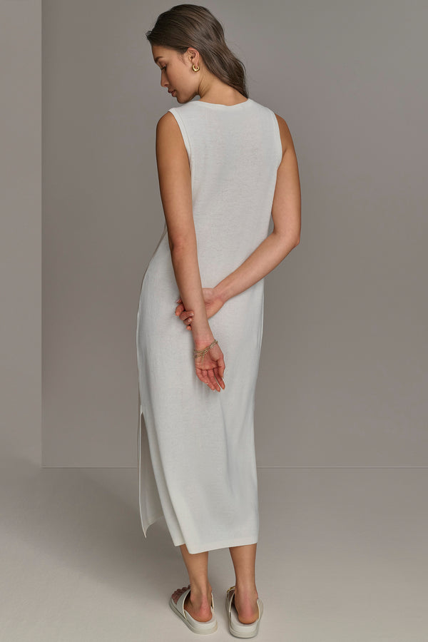 Donna Karan CASHMERE TANK DRESS CREAM