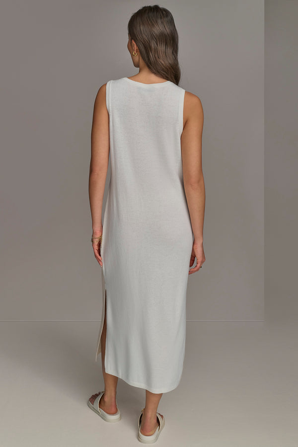 Donna Karan CASHMERE TANK DRESS CREAM