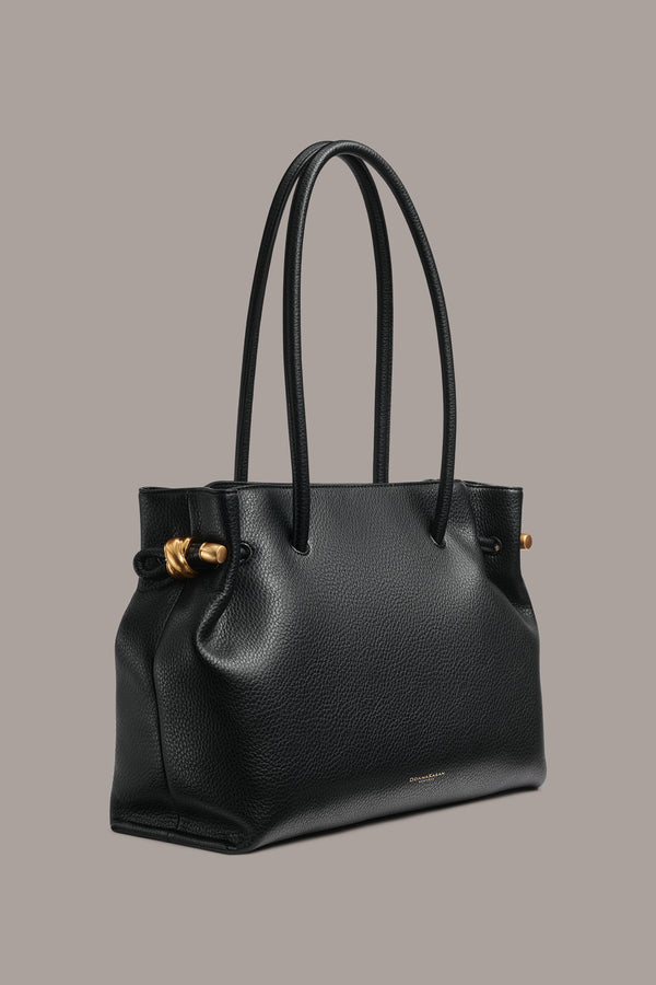 Donna Karan CASHMERE TOTE BLACK/GOLD