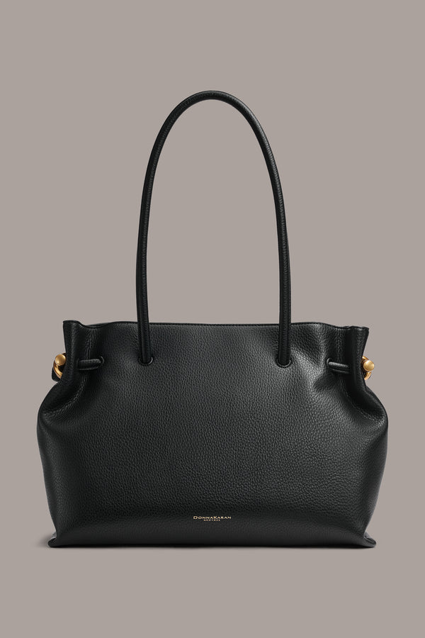 donna karan CASHMERE TOTE BLACK/GOLD