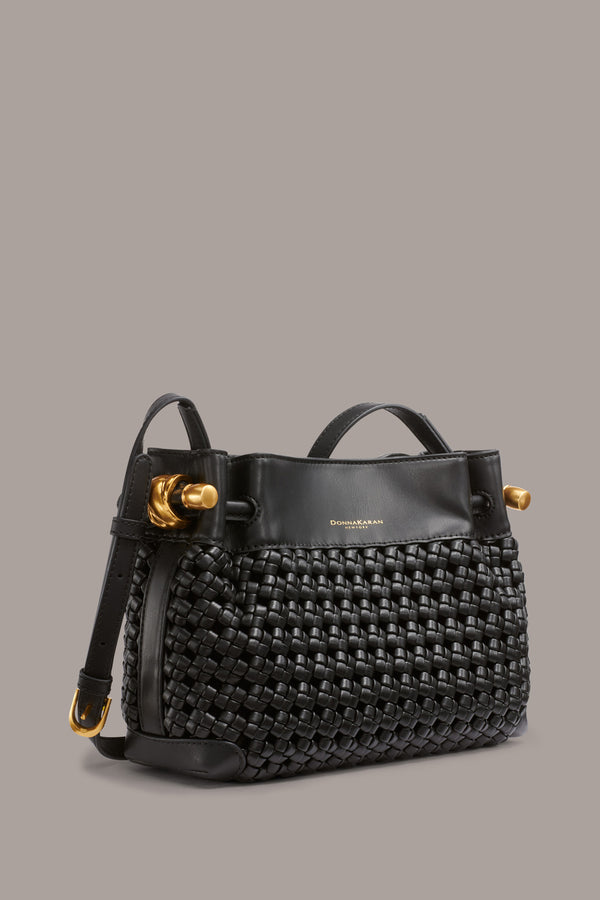 Donna Karan CASHMERE WOVEN CROSSBODY BAG Black