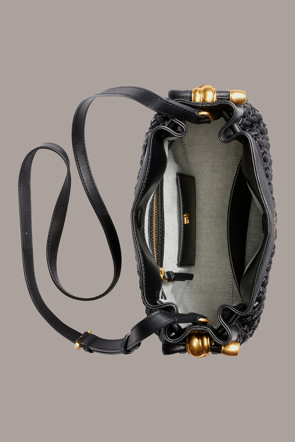 Donna Karan CASHMERE WOVEN CROSSBODY BAG Black