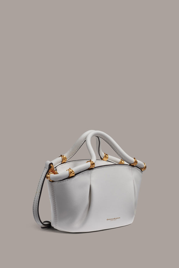 Donna Karan CHIFFON CROSSBODY BAG BRILLANT WHITE