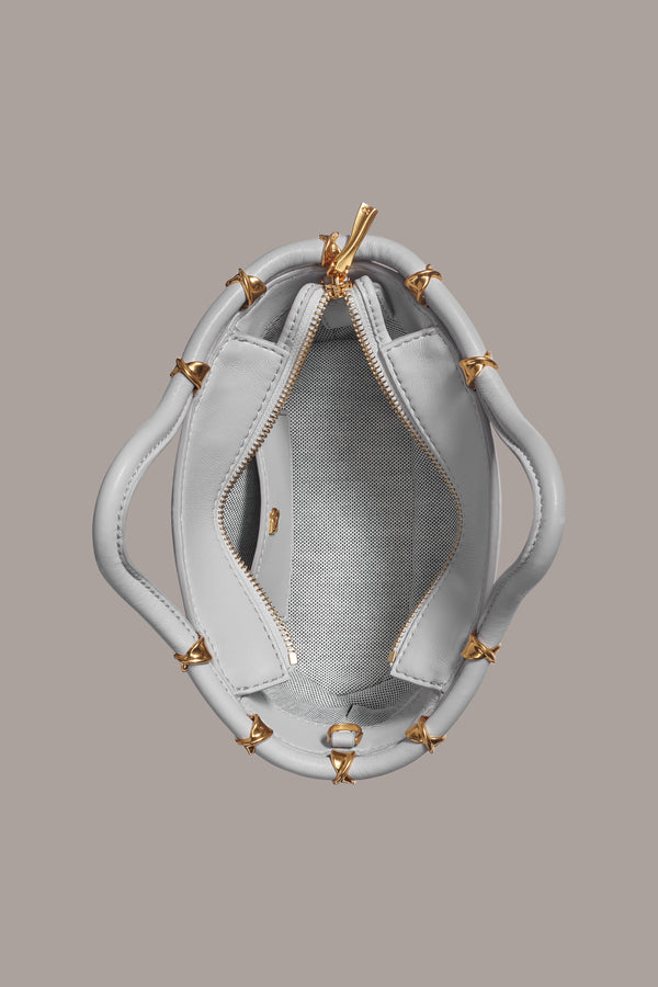 Donna Karan CHIFFON CROSSBODY BAG Pearl Grey