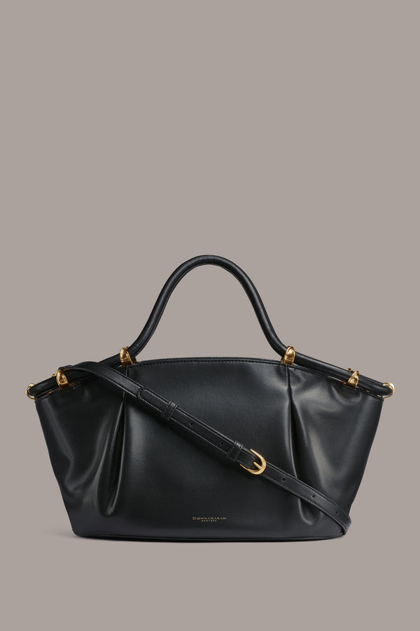 donna karan CHIFFON SATCHEL BAG Black