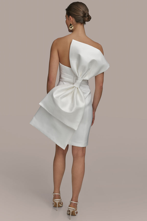 Donna Karan COCKTAIL DRESS WITH BACK BOW CREAM