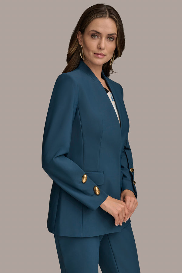 Donna Karan COLLARLESS SUIT BLAZER TIDE